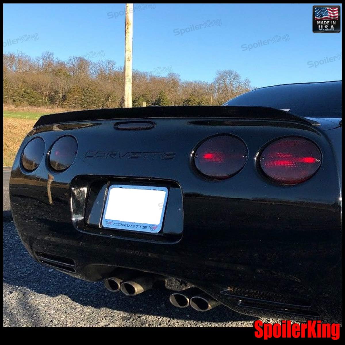 SpoilerKing Trunk Spoiler (284P) Compatible with Chevy Corvette C5 1997-2004 Black