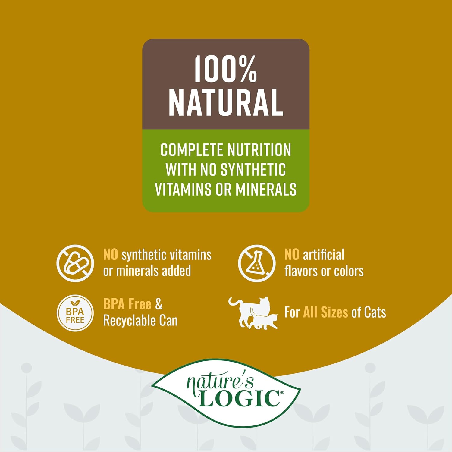 Nature's Logic Wet Cat Food - Feline Chicken Feast 95% Animal Ingredients - No Synthetic Vitamins, Minerals or Artificial Additives, 100% Natural, Grain-Free, Made in USA - Chicken (5.5 oz, 24 pack)