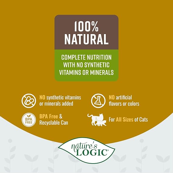 NATURE'S LOGIC Feline Feast Wet Cat Food - Chicken - 5.5 oz, 24 Pack