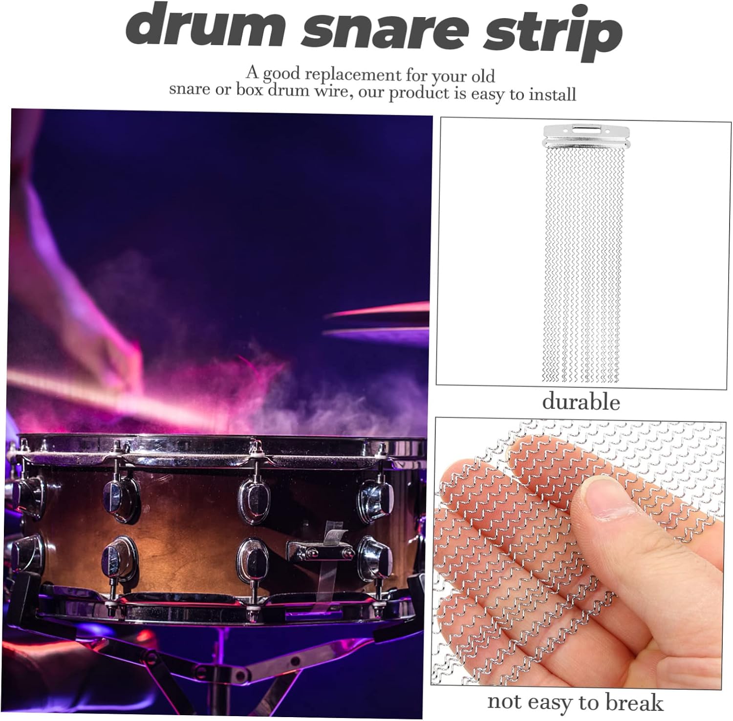 Snare Drum Accessory Kit Snare Drum Anti- End Plates 20 Strands Wire for Marching Band