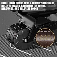 Vista 5 de Uota Rueda Abdominal de Rebote Automático con Soporte para Codo, Rodillo Abdominal para Máquina de Ejercicio Abdominal, Equipo de Entrenamiento