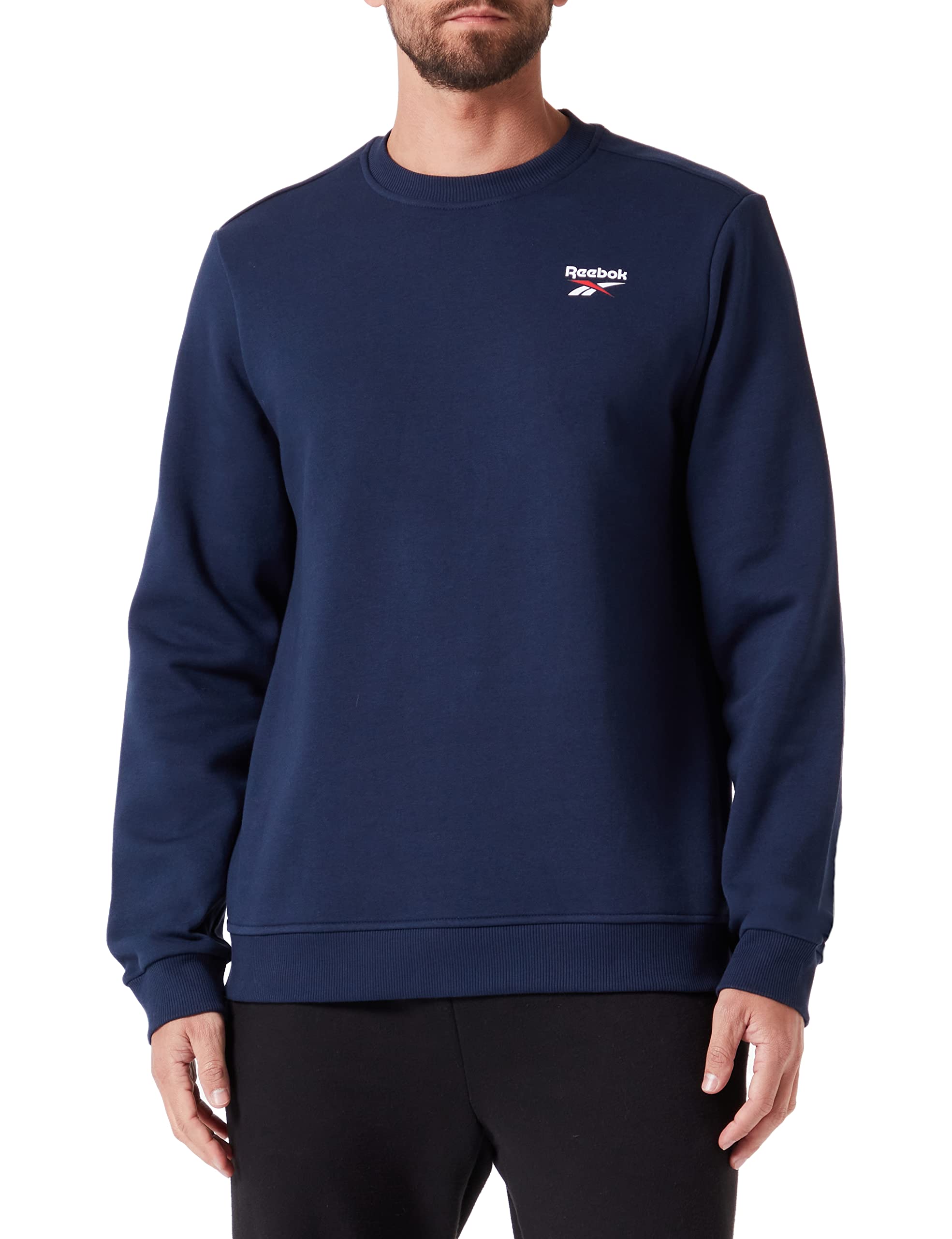 ReebokMen's Identity Fleece Vector Crew Long Sleeve Sweatshirt