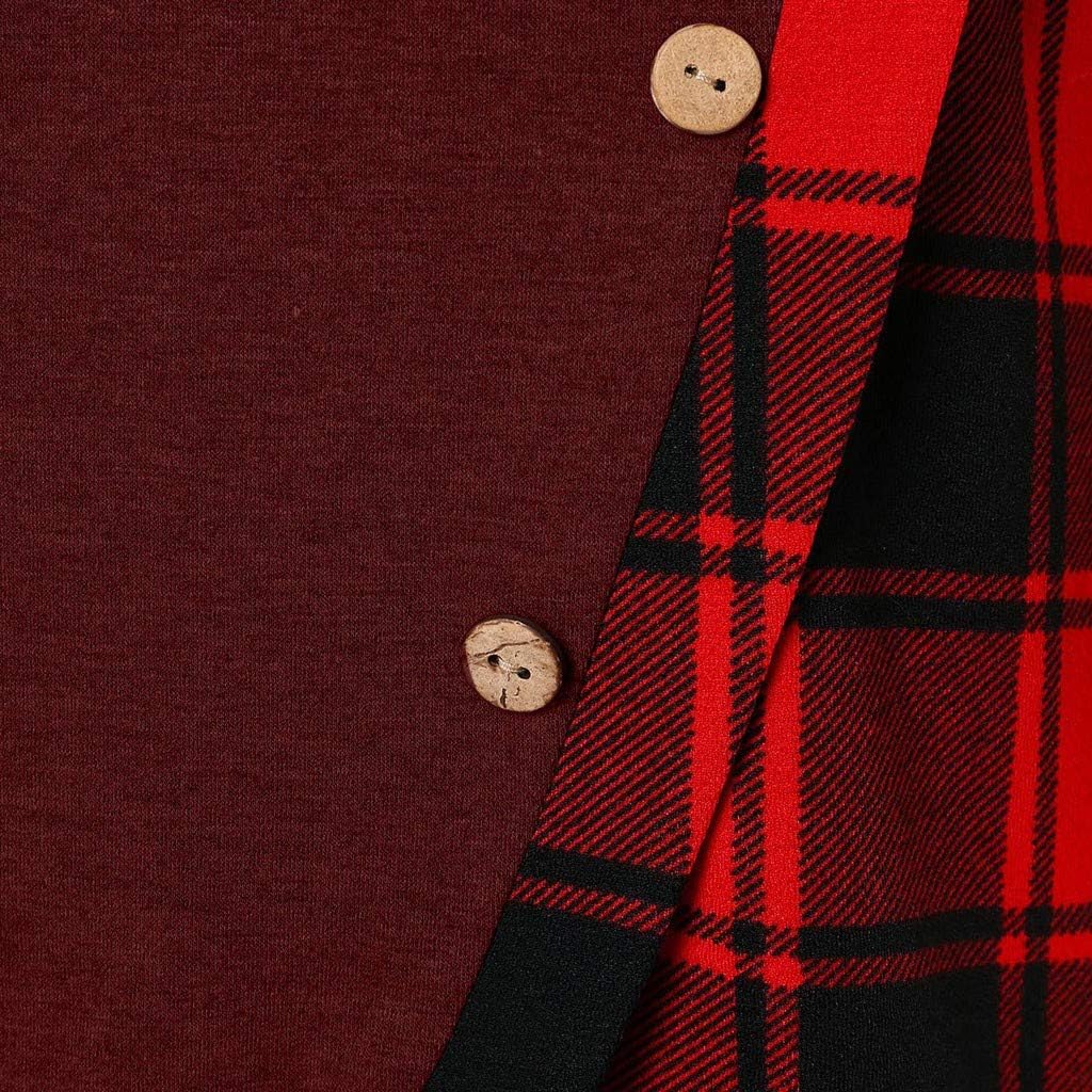 ZEFOTIM Blouse,Blouse Women Long Sleeve Plaid Turtleneck Tartan Tunic Sweatshirt Pullover Tops at  Women’s Clothing store