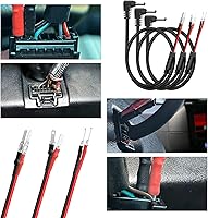 Vista 5 de Soporte para detector de radar, soporte de montaje de radar de barra de espejo retrovisor+kit de cable de alimentación de cable duro para espejo