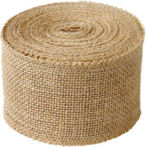 Cinta para manualidades de tela de arpillera de 3 pulgadas de ancho, 10 yardas para fiestas, uso diario, vacaciones (2 pulgadas, 10 yardas, 1