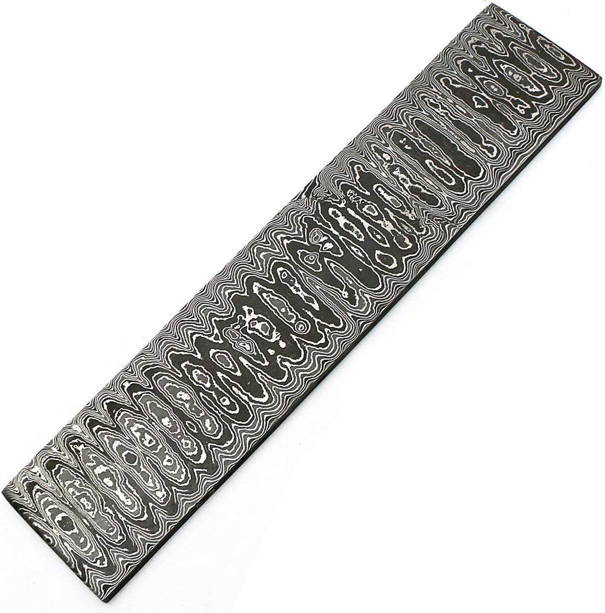 MNAB-8704 Ladder Pattern 30cm x 5cm x 5mm Handmade Damascus Steel Billet/Bar For Knife Making | Jewellery Making | Cutlery Making And For Other Making Purpose