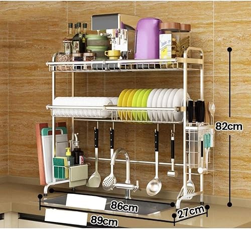 Miniatura 2 de Estante de acero inoxidable para fregadero, accesorios de cocina, piscina de almacenamiento, para secar el estante de drenaje fijo, ahorra espacio