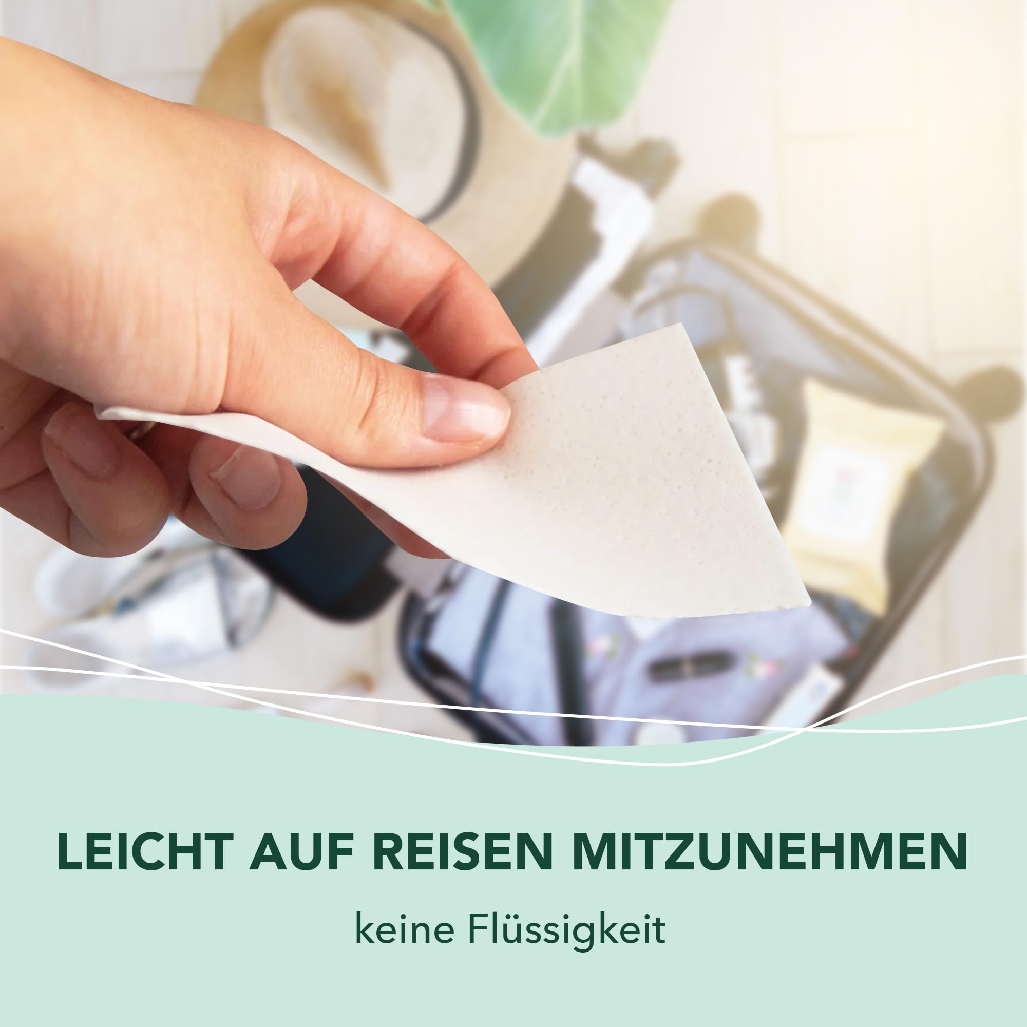 Cosmeau Waschmittel Blätter Meeresbrise – bis zu 120 Waschgänge (120 Blätter) – Nachhaltiges Waschmittel für Weiß, Farbe und Schwarz – Abbaubar & Perfektes Reisewaschmittel