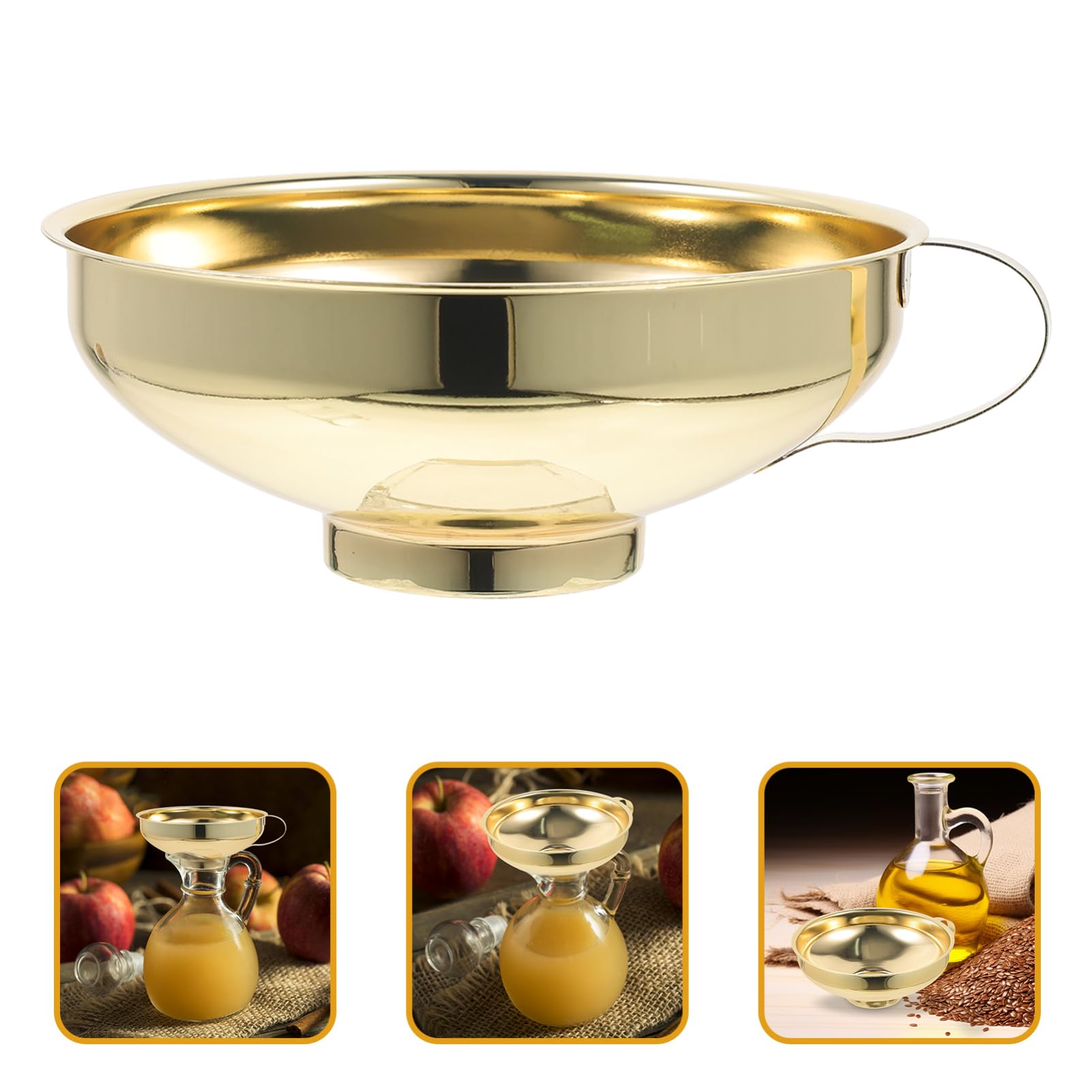 IMIKEYA 4piezas Embudo Inoxidable Con Mango Para Canning Funnel De Gran Diámetro Para Llenar Jugos Cocina