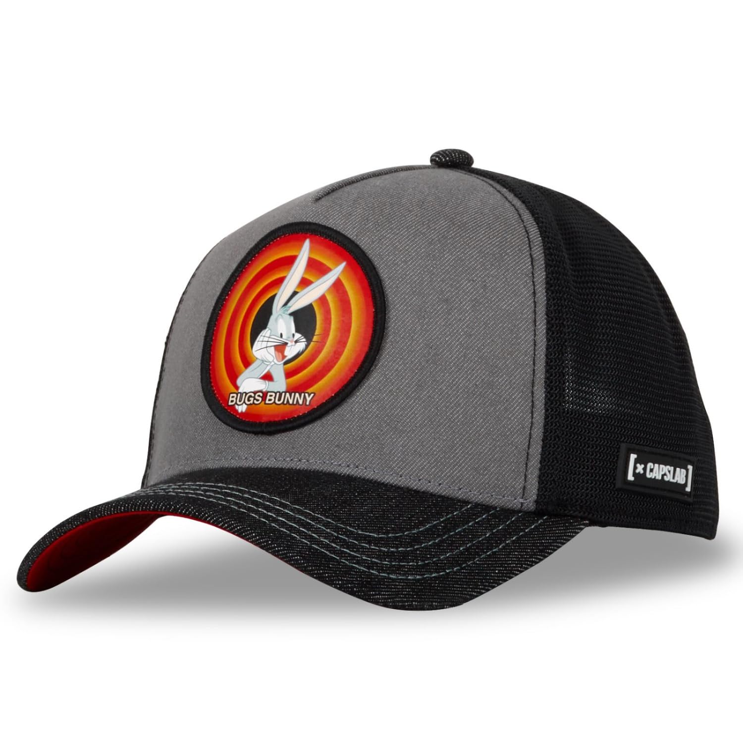 Capslab Bugs Bunny Looney Tunes Denim Grey Black Adjustable Trucker Cap