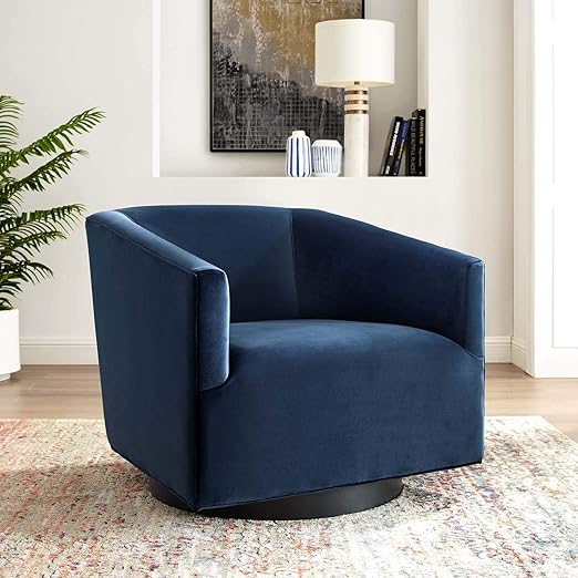 pics Navy Blue Swivel Accent Chair modway twist performance velvet accent lounge living room swivel chair in midnight blue