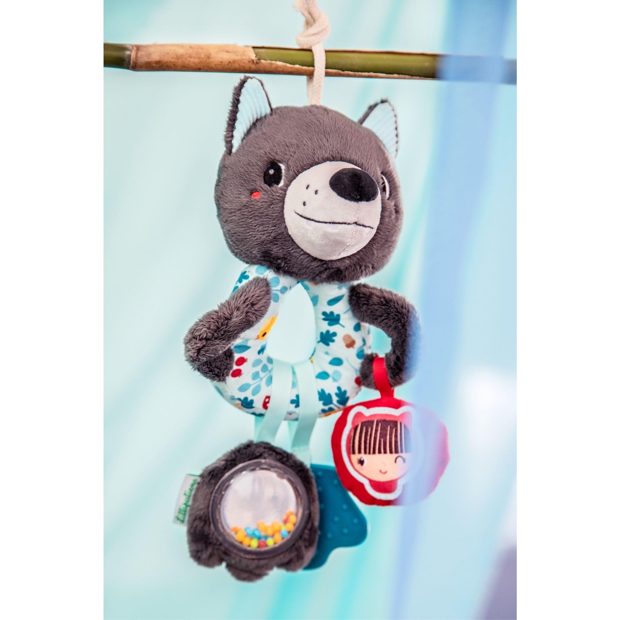 LILLIPUTIENS, Multi-Activity Rings Louis the Wolf, Baby Rattle with Sounds, Textures, and Colors, Easy to Hold - Image 2