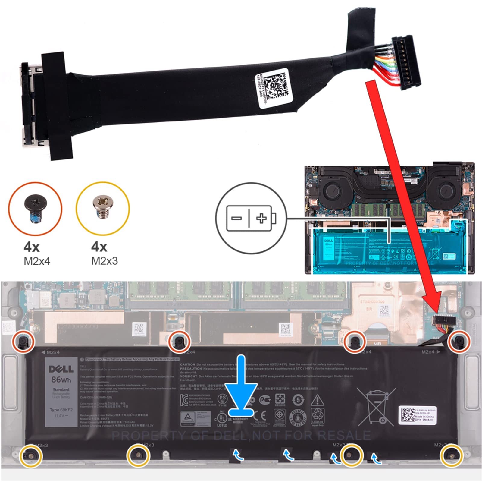 Amazon.com: NA Deal4GO FDQ50 Battery Cable D74YX 0D74YX