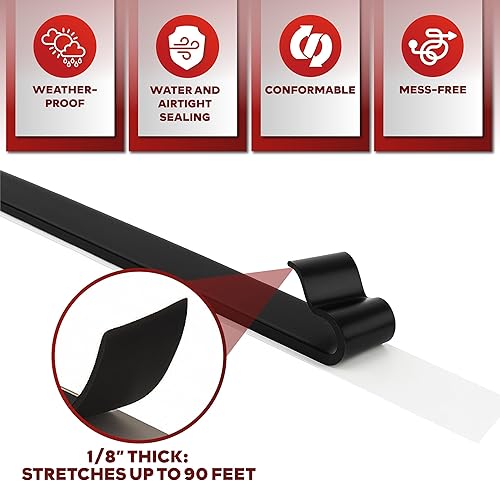 Miniatura 3 de XFasten Cinta de butilo negra de 12 pulgadas x 30 pies x 18 pulgadas, cinta selladora de butilo para faros delanteros, cinta de calafateo de butilo