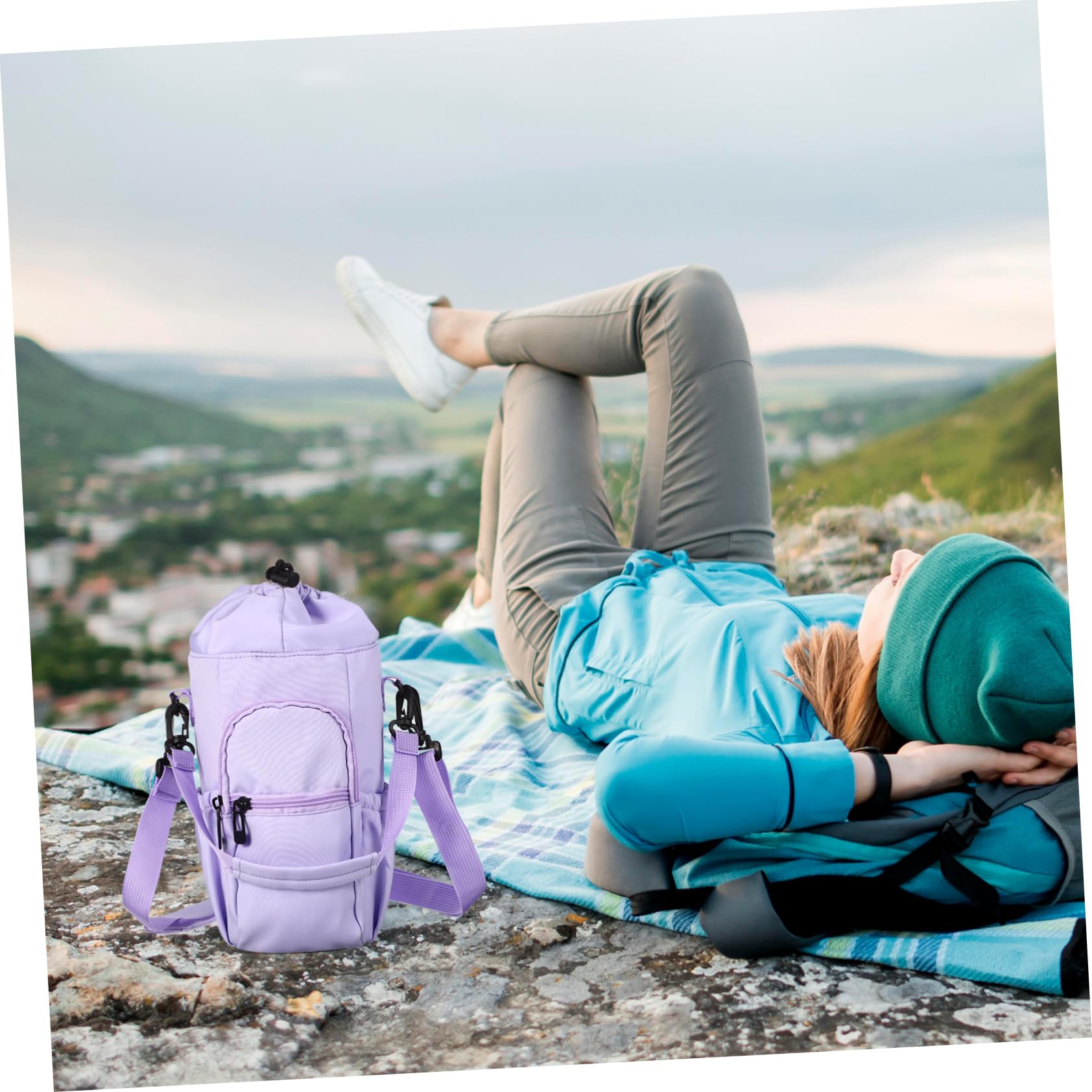 Mipcase 3pezzi Tracolla Pouch Per Bottiglie Per Escursioni e Scomparto Versatile