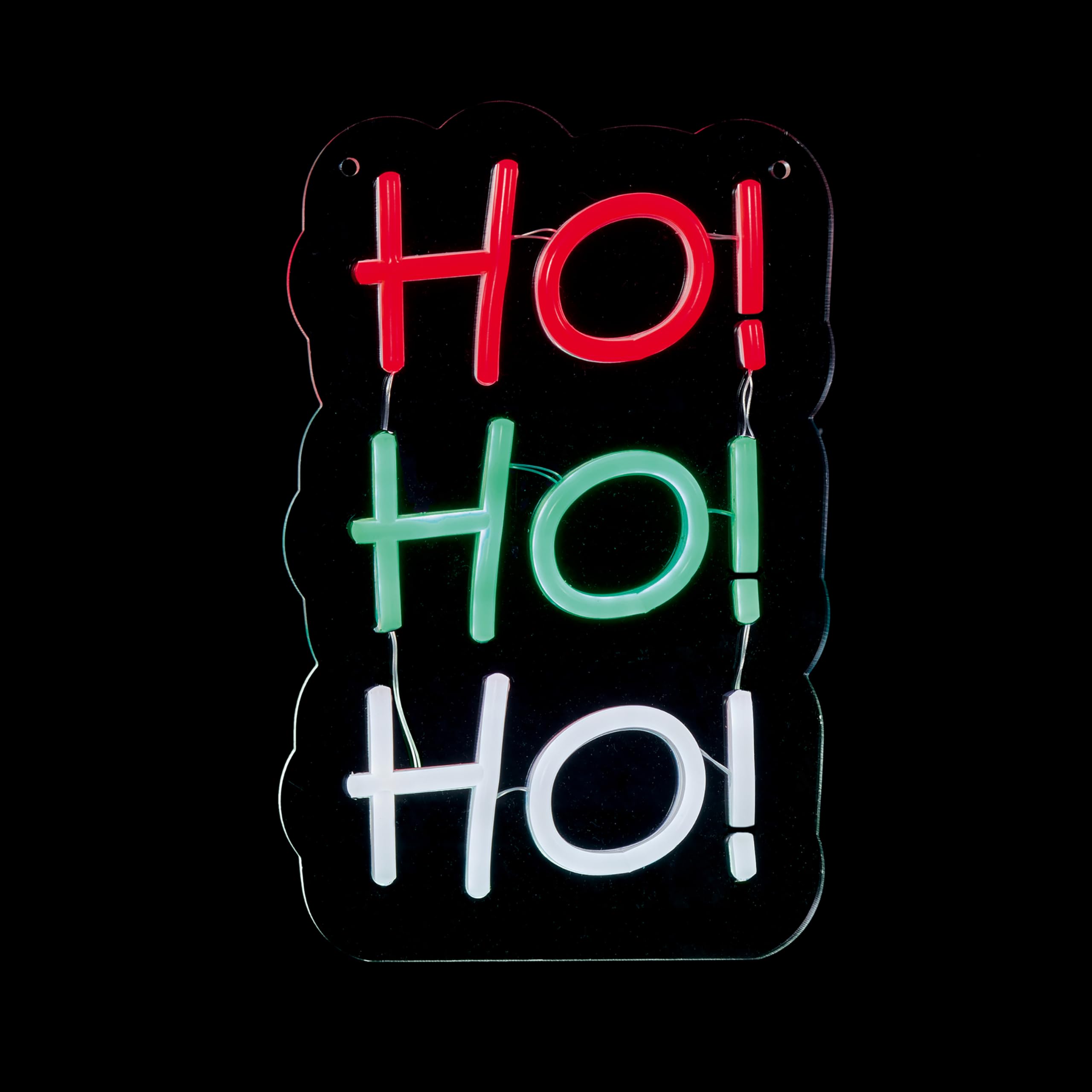 Premier Multicolour 29Cm Ho Ho Ho Freestanding And Hanging Led Neon Effect Sign – Compact Christmas Decoration