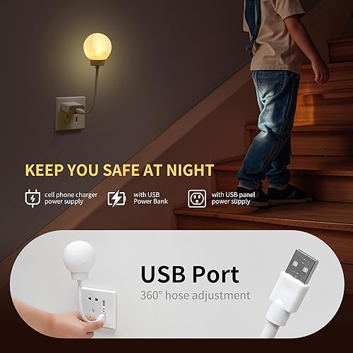 Miniatura 4 de Luz nocturna para niños, lámpara de luna con control de voz para cuarto de bebé, con enchufe USB, para dormitorio, mesita de noche, portátil, linda