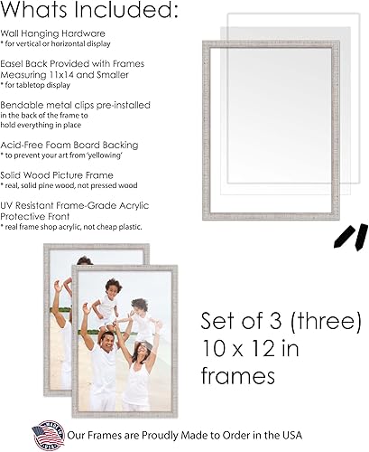 Vista 67 de Juego de 3 portarretratos de 16 x 20 pulgadas, color blanco lavado, de madera de 16 x 20 pulgadas, para pared de galería, 3 marcos de 16 x 20 Blanco