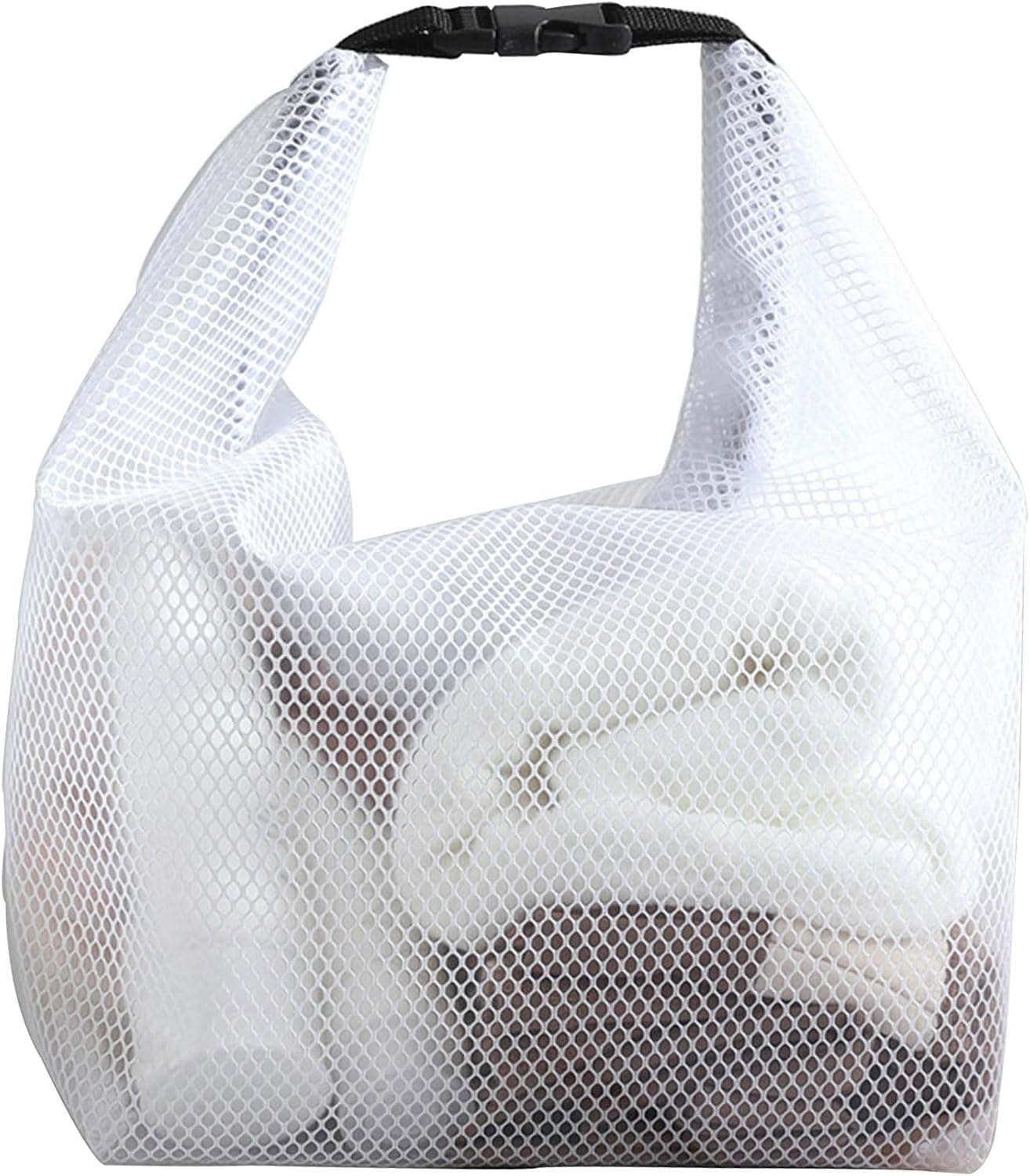 Clear Waterproof Toiletry Bag, Beach Makeup Bag, Sunscreen Bag Pouch, Summer Sun Essentials Organizer, Cosmetic Bag Mesh Travel Bags for Pool Beach Bathroom, White (Small)