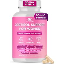 Effective Nutra Cortisol Supplements for Women | Ashwagandha, Magnesium & L-Theanine | Stress, Sleep & Hormonal Balance | PMS, Mood & Adrenal Support | 3rd Party Tested | 60 Capsules