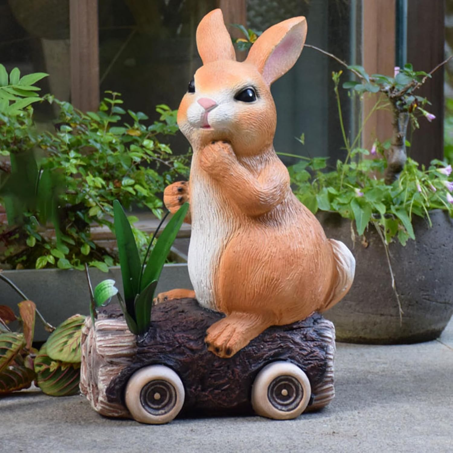JAnjiaLxY ガーデニング うさぎ 兎 ガーデンオブジェ 置き物 小彫像