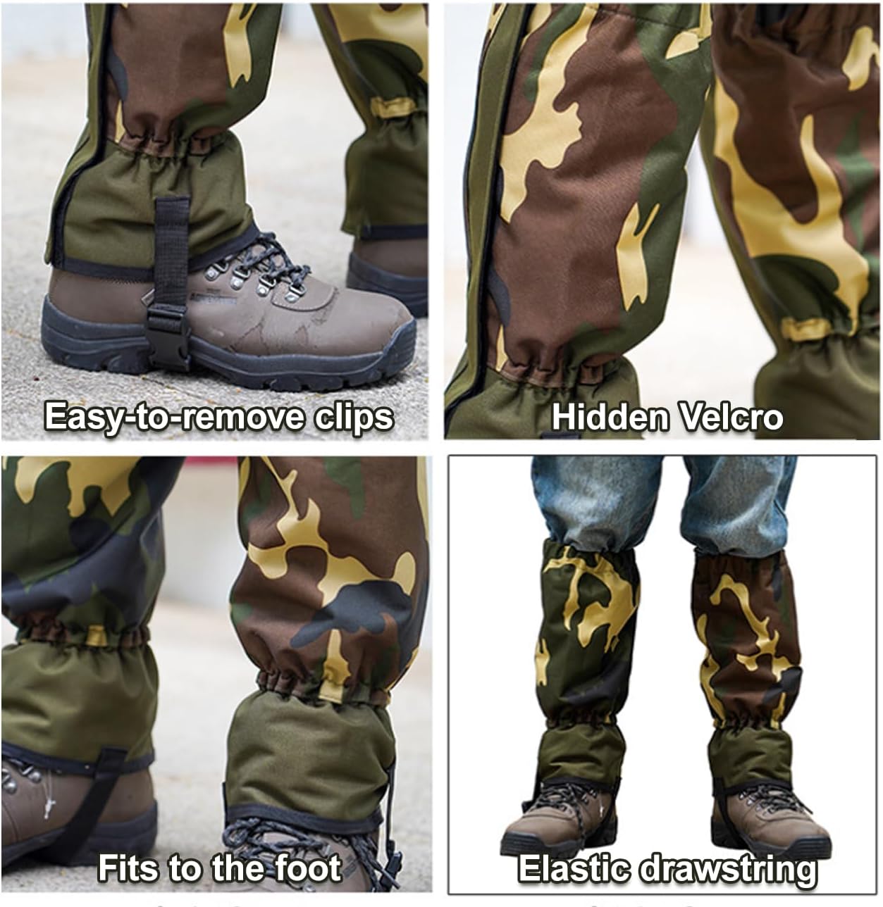 Snake Guards for Legs Adjustable Leg Gaiters Snow Boot Gaiters Hiking Leg Outdoor Shoe Gaiter for Men Women Leg Shoes Cover for Hunting, Trekking & Fishing B,One Size