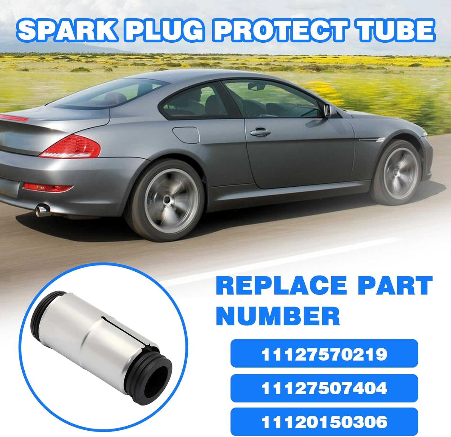 8Pcs Spark Plug Protect Tube Compatible with BMW X5 E53 E60 E63 E64 E65 E66 E70, Replace For 11127570219