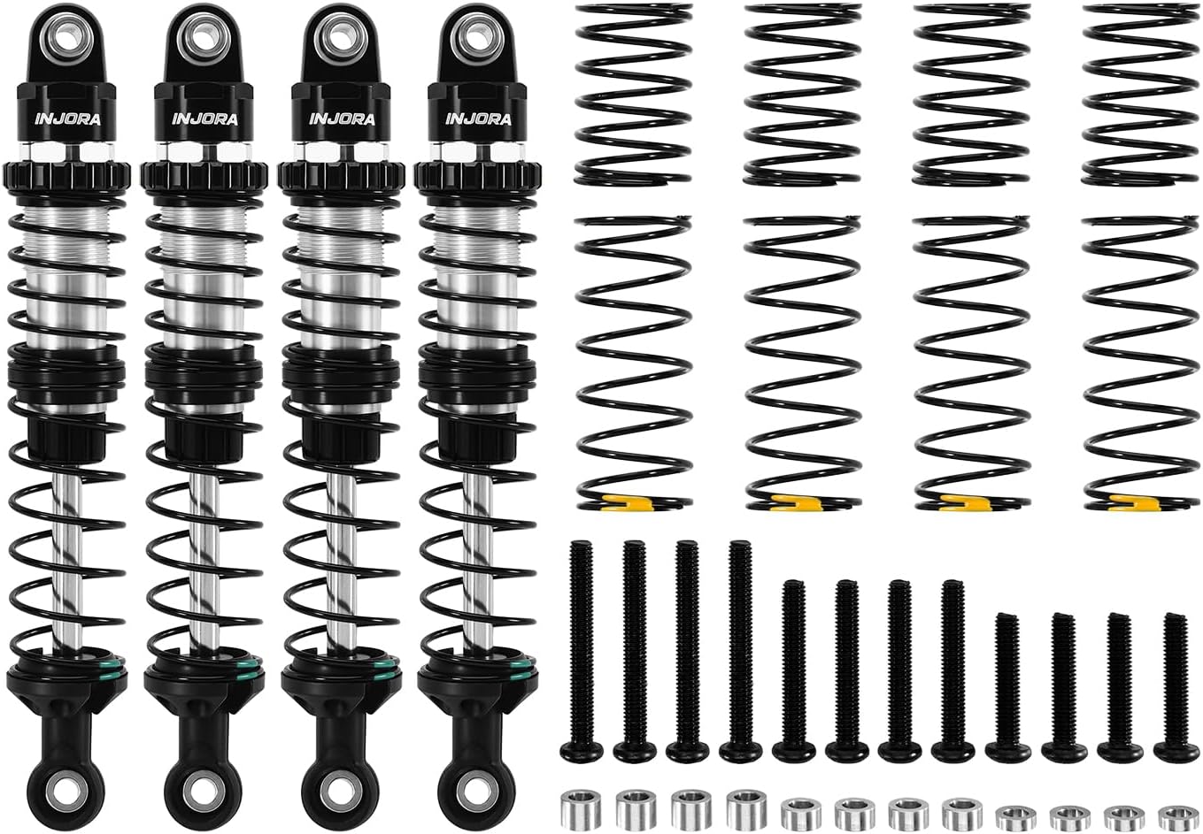 INJORA DRX 90mm Dual-rate Spring Oil Shocks for TRX4 SCX10 1/10 RC Crawler