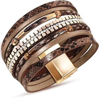 Leather Wrap Bracelet – Boho Woodland Bangle for Women