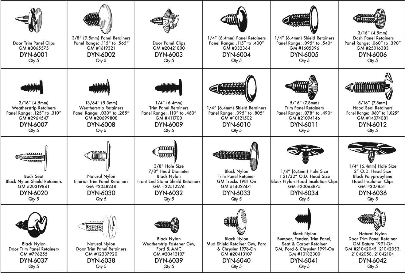 Dynamic 120 Piece Replacement Automotive Clips Domestic Retainer Assortment