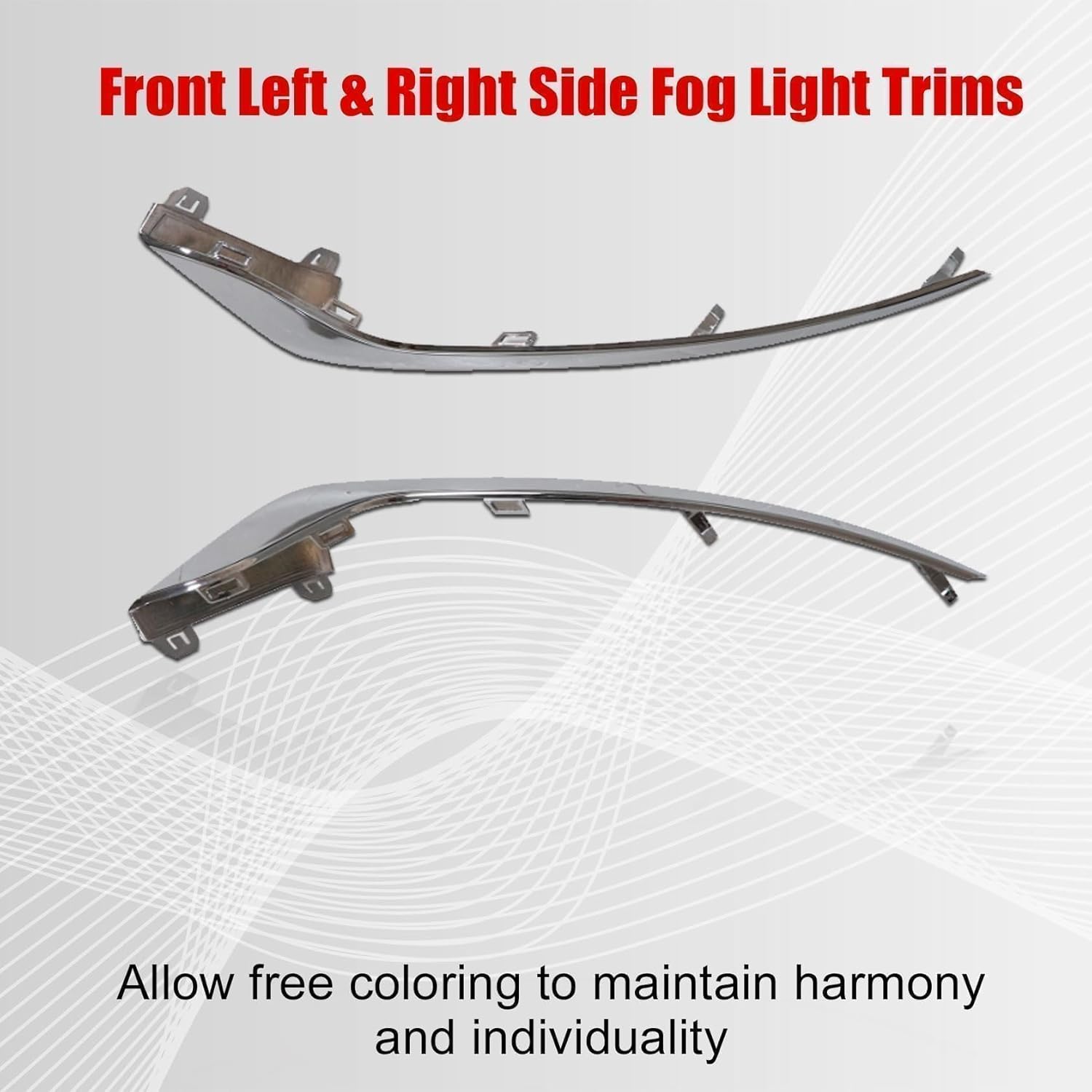 FZJDSD Chrome 2PCS Front Left and Right Fog Light Trims Compatible with Ford Fusion 2019 2020 Replace KS7Z15266AA KS7Z15266AB