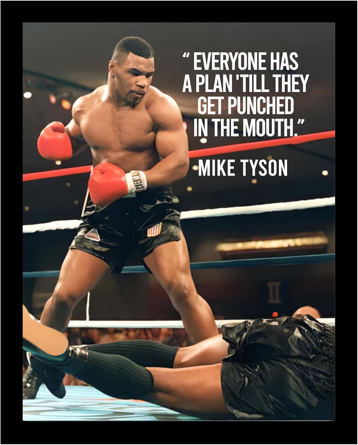 Everyone Has a Plan - Inspirational Wall Art Print, Motivational Mike Tyson Poster Print for Home, Office, Gym, Classroom and Locker Room (Black Framed, 11 x 14 inches)