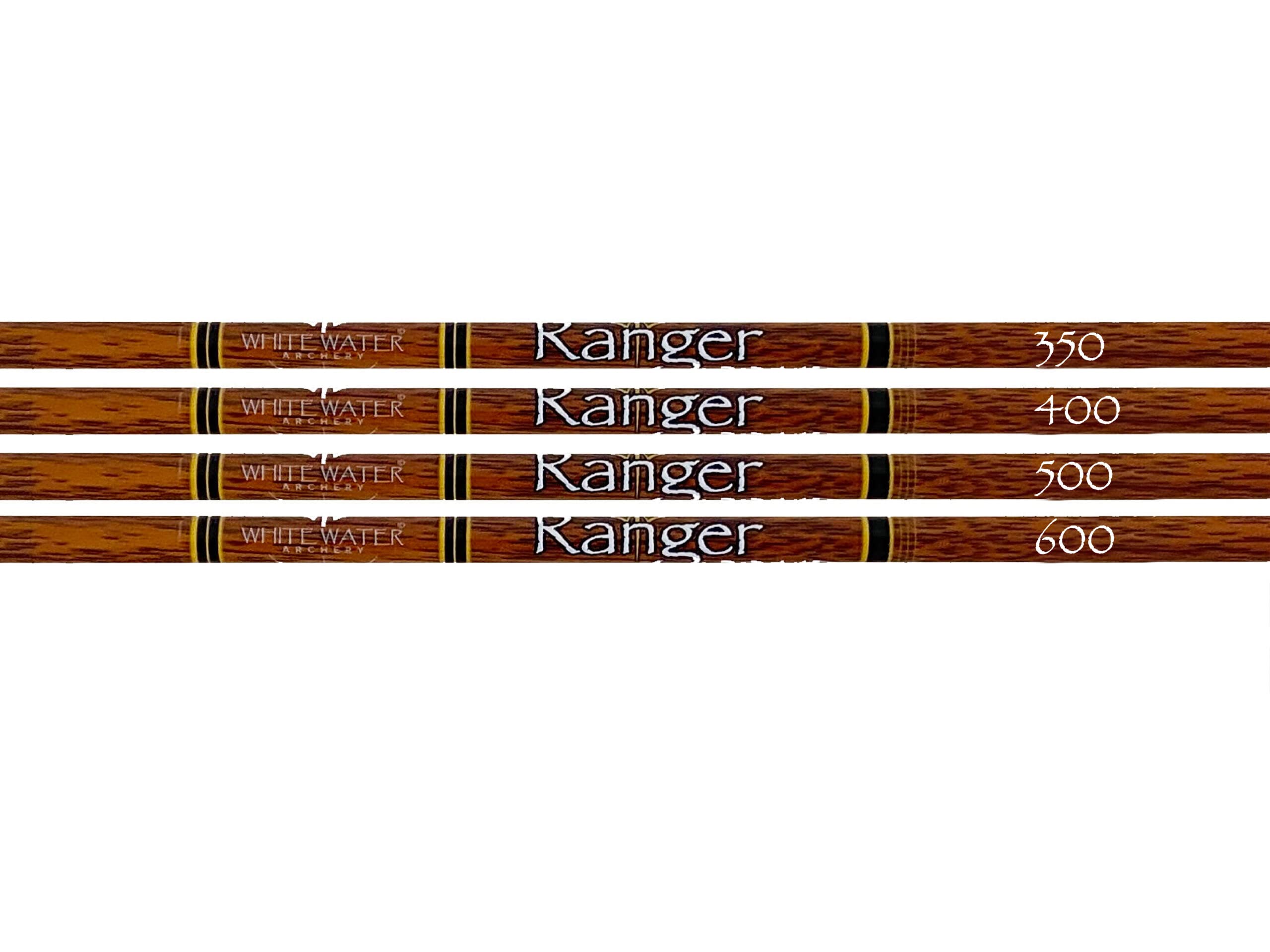 White Water Archery Ranger Traditional Wood Grain Carbon Arrow Test Kit .204 (Black)