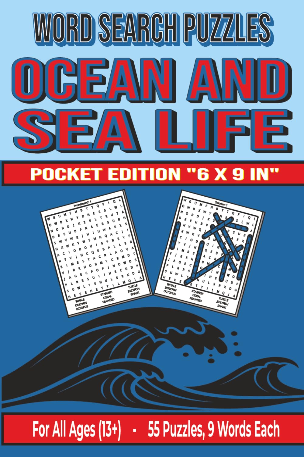 Ocean and Sea Life - Word Search Puzzles - Pocket: Screen-Free! Challenging Activity for All Ages 13+ (Word Searches | Pocket Format)