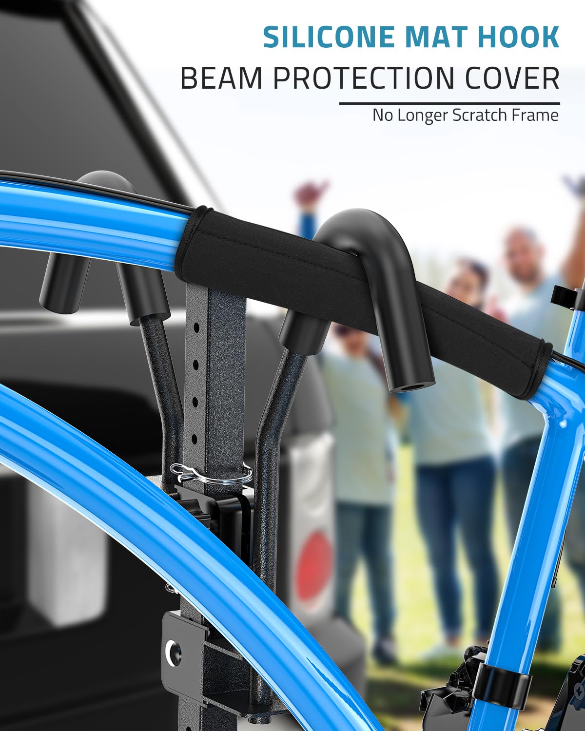 PAULINN Hitch Bike Rack con blocco del gancio, 90,7 kg 2 bici pieghevole auto SUV rack per Ebike, Fat Tire e Standard, 2 "Hitch Receiver