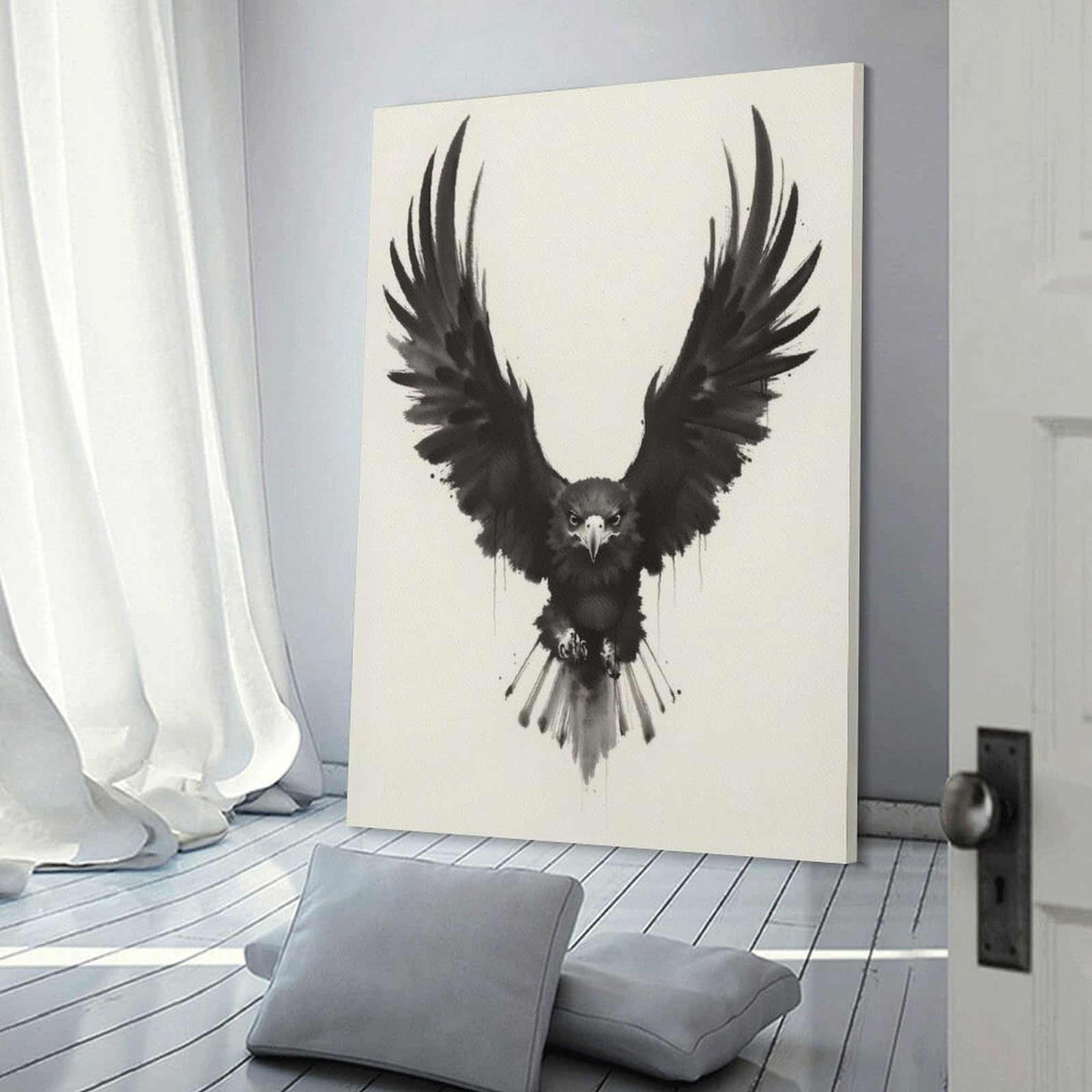 Junmoney Frame-Black And White Eagle Black And White Eagle Room Decor Wall Art 20X30inch(50X75cm), For Bedroom Decor, Cosy Corners Or Studios, A Warm Accent For Relaxed Interiors