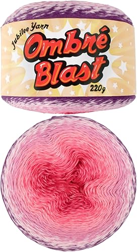 JubileeYarn - Hilo Ombré Blast (7.76 oztorta de algodón para bebé, 1 torta)