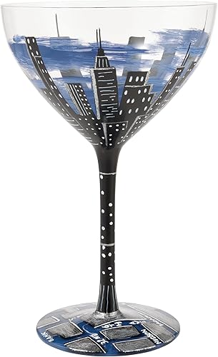 Miniatura 3 de Enesco Designs by Lolita Manhattan - Vaso de cóctel artesanal pintado a mano, 12 onzas, multicolor