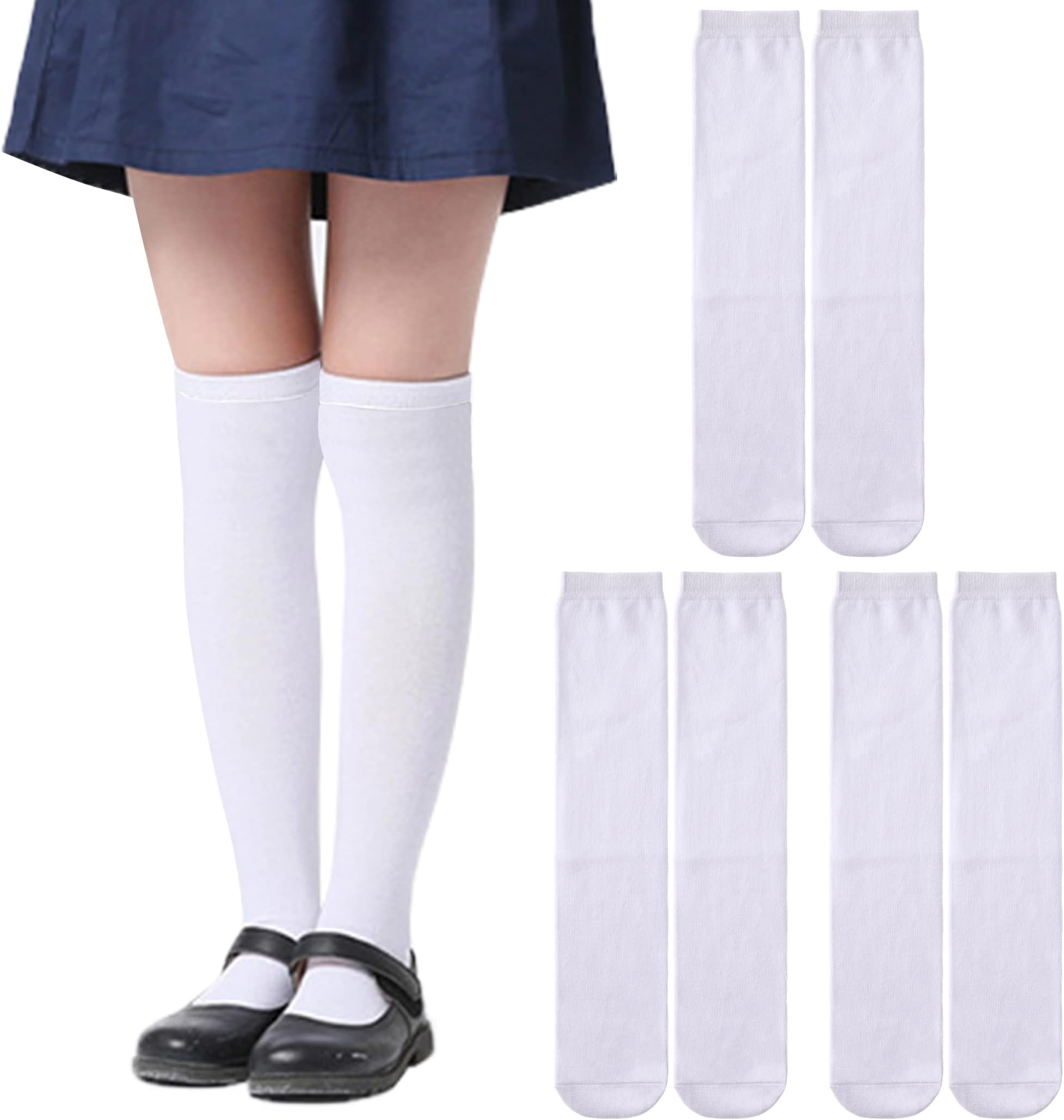 SDBING 3-12 Years Old Girls Knee High Socks Kids Cute Funny Animal Pattern Long Boot Socks 6 Pairs
