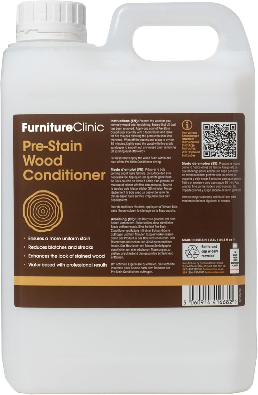 Furniture Clinic PreStain Wood Conditioner WaterBased Indoor and