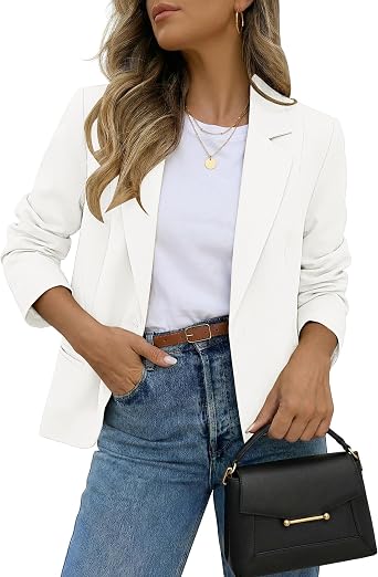 luvamia Blazers for Women Business Casual Long Sleeve Suit Jackets Professional Blazer with Pockets Work Office Outfits