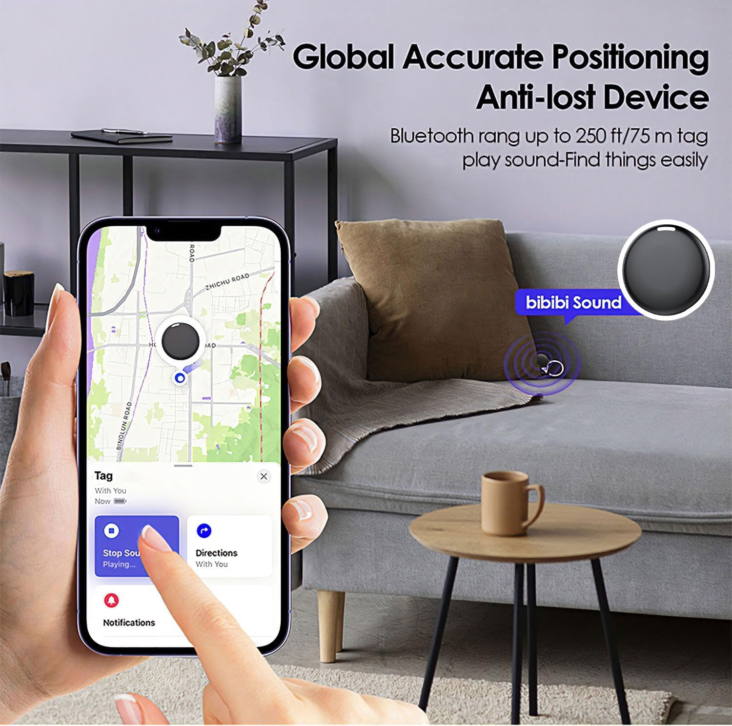 GPS Tracker for Vehicles No Subscription - Hidden Tracker Device for Vehicles, Mini Car Tracker Tag Work with Find My (iOS Only), Tracking Device for Kids, Key, Pet, Luggage