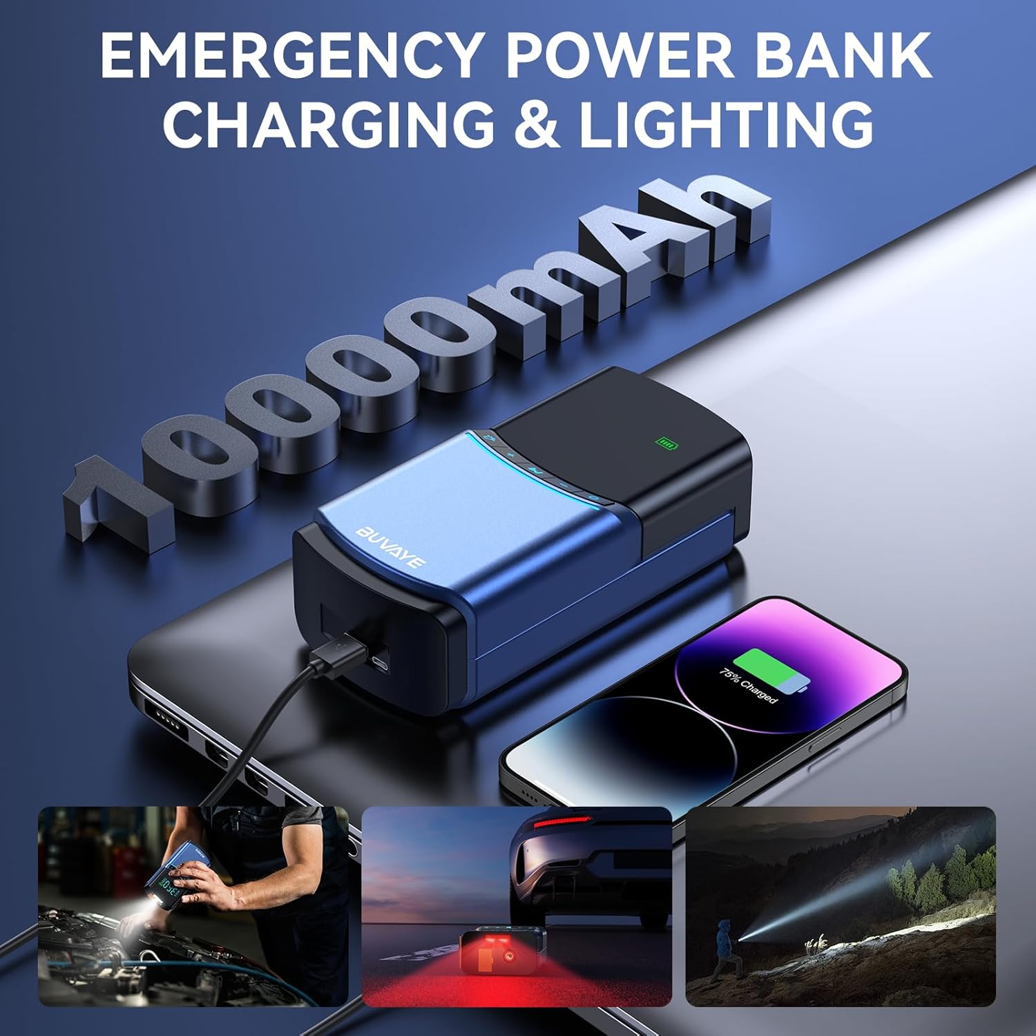 BUVAYE BN03 Charging a Smartphone