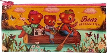 Blue Q Funny Pencil Case - Bear Necessities - Compact & Cool Pencil Pouch 4.25" by 8.5" Size, Chunky Zipper, 95% Recycled Plastic, Sturdy, Easy-to-Clean, Office Supplies & Travel Essential Holder