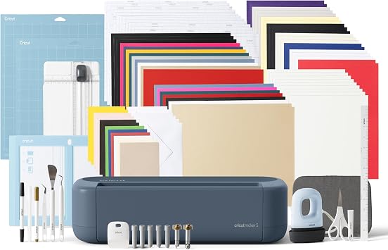 Cricut Maker  5 Ultimate Bundle + Digital Content, Smart Cutting Machine. Includes Supplies for 135 Projects + Additional Bonus Digital Content.
