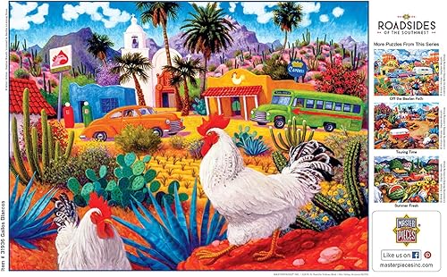 Miniatura 7 de MasterPieces Rompecabezas de 550 piezas para adultos, familia o niños - Gallos Blancos - 18 x 24 pulgadas