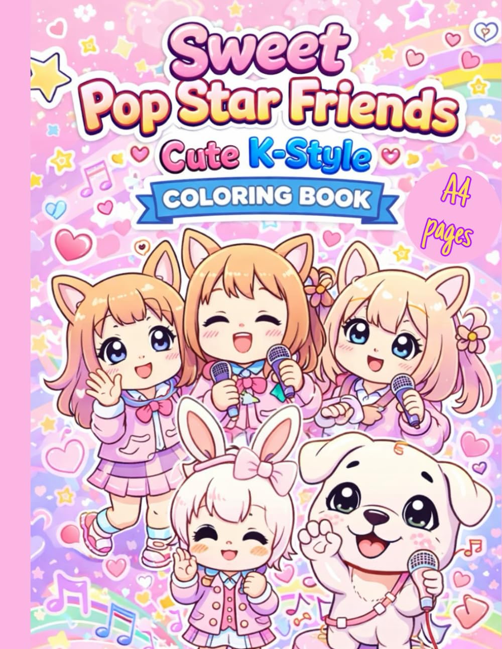 Sweet Pop Star Friends Cute K-Style Coloring Book