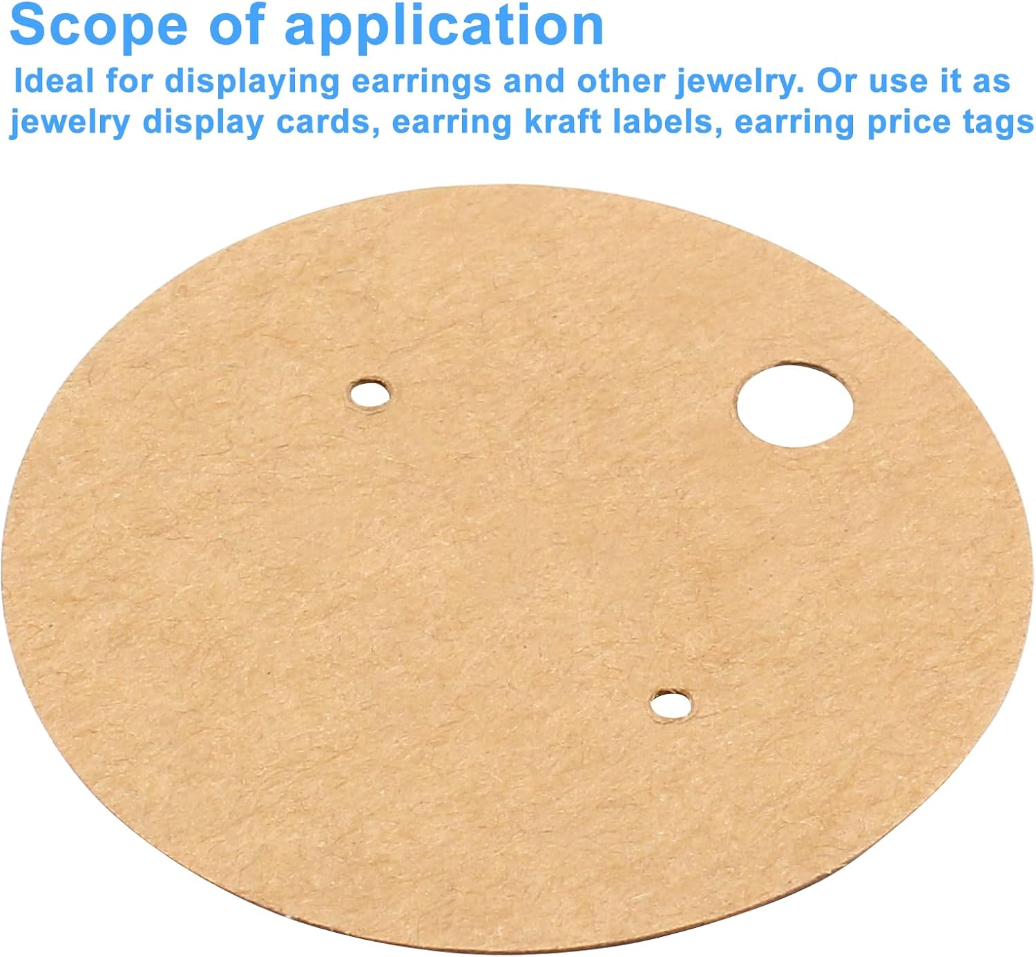 BokWin 100 Pcs Round Earring Display Holder Cards 5cm/2 Inch Jewelry Cards Holder Kraft Paper Studs Earring Display Cards(Brown) image 5