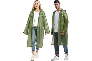 Waterproof Rain Ponchos for Adults, Reusable Rain Coat Survival Kit