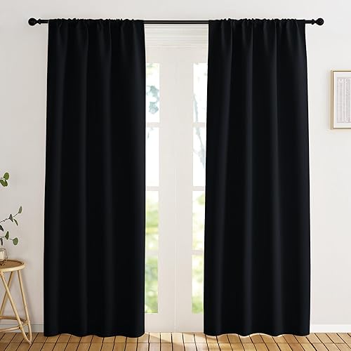 Miniatura 131 de KGORGE - Cortinas opacas grises para dormitorio 2 paneles, 42 x 63 pulgadas con ojales, cortinas de oscurecimiento de habitación con aislamiento